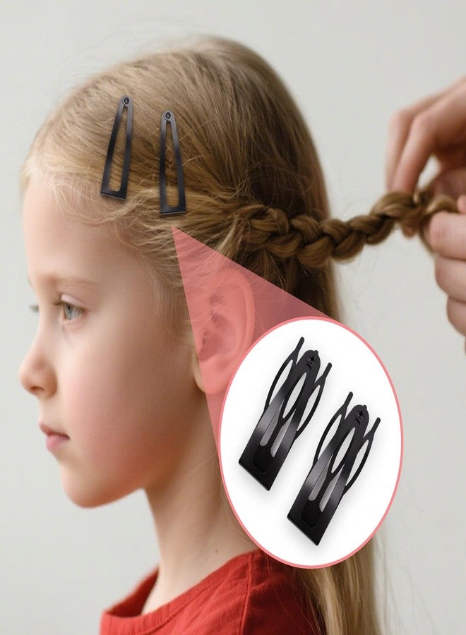 DAWZMR 50 PCS Metal Snap Hair Clips for Women Girls, 1.8" Black Double Grip Barrettes for Thick Fine Hair - Image 5
